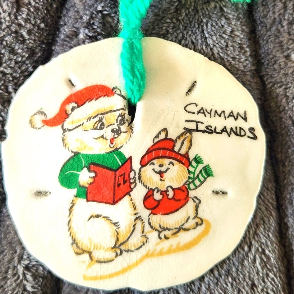 Christmas Ornaments Handmade Cayman Islands Sand Dollar Holiday Decor Souvenir